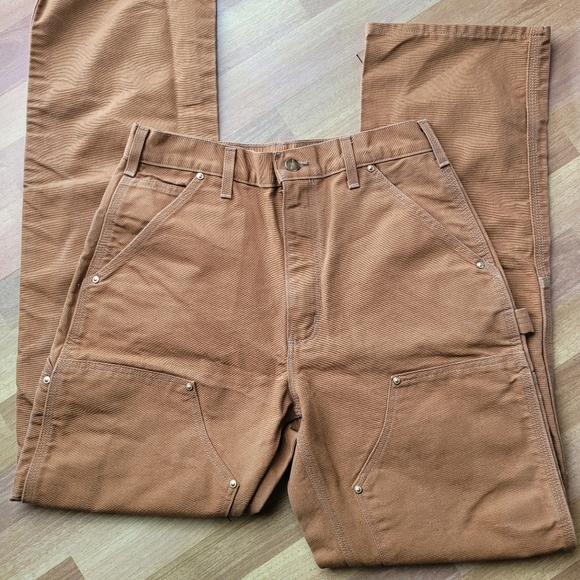 Carhartt Double Knee Men's 31x34 Work Jeans Brown - Picture 5 of 7